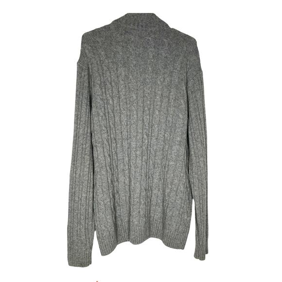 Daniele Blasi Men's Cable Knit Sweater in Gray Wool Blend 1/4 Zipper Size XXL - Picture 3 of 6